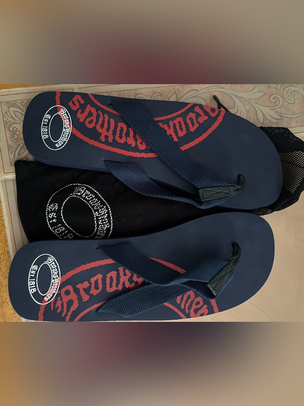 Brooks brothers men's flip flips NEW sz 11/12